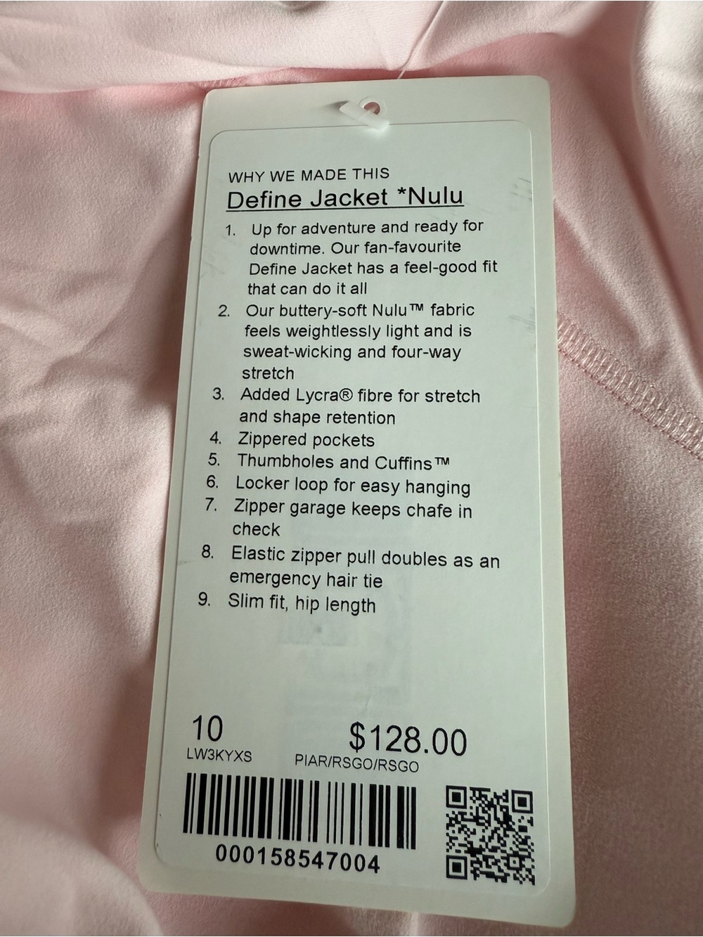 LuluLemon Define Jacket Nulu in Pink Pearl/Rose Gold - Picture 7 of 7
